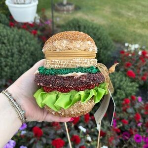 NWT Viral Hamburger Beaded Bag Made in India